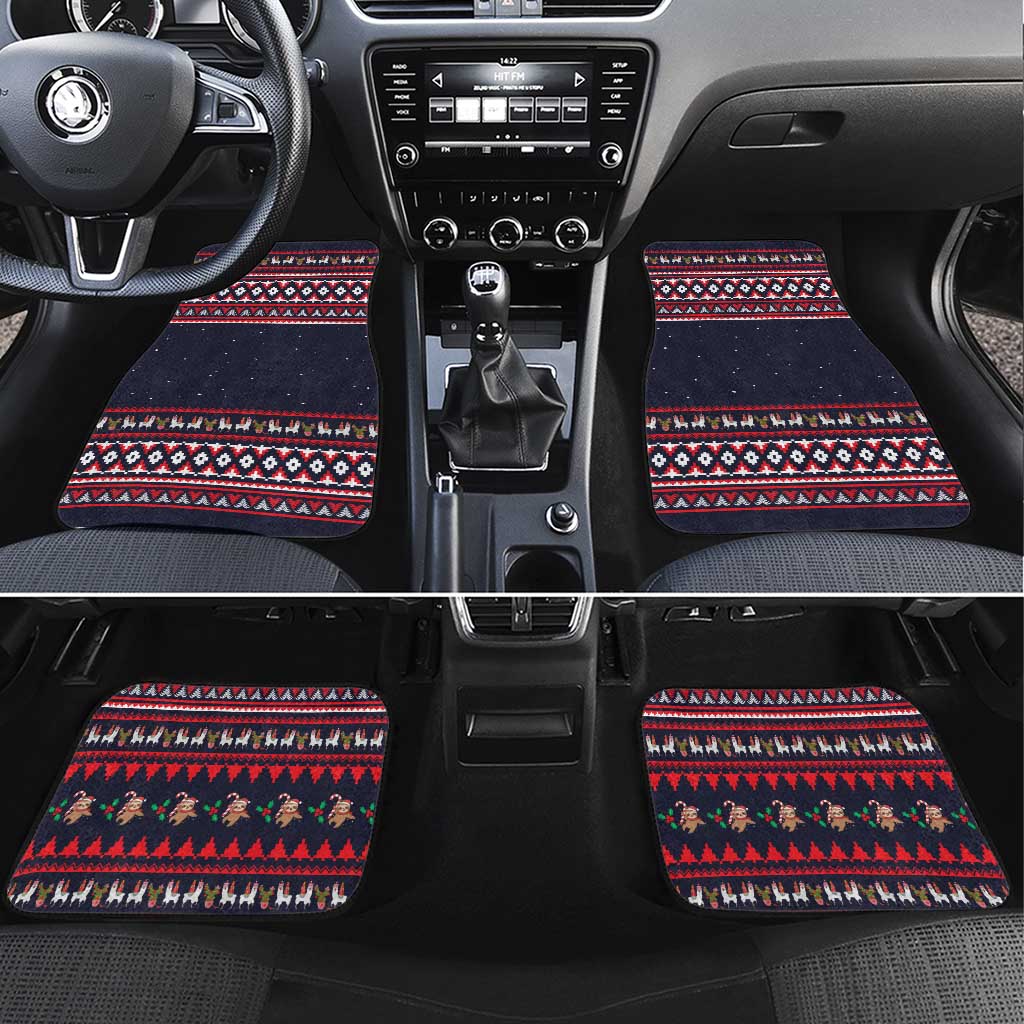 Llama and Snowman Car Mats with Gifts and Nordic Pattern - Wonder Print Shop
