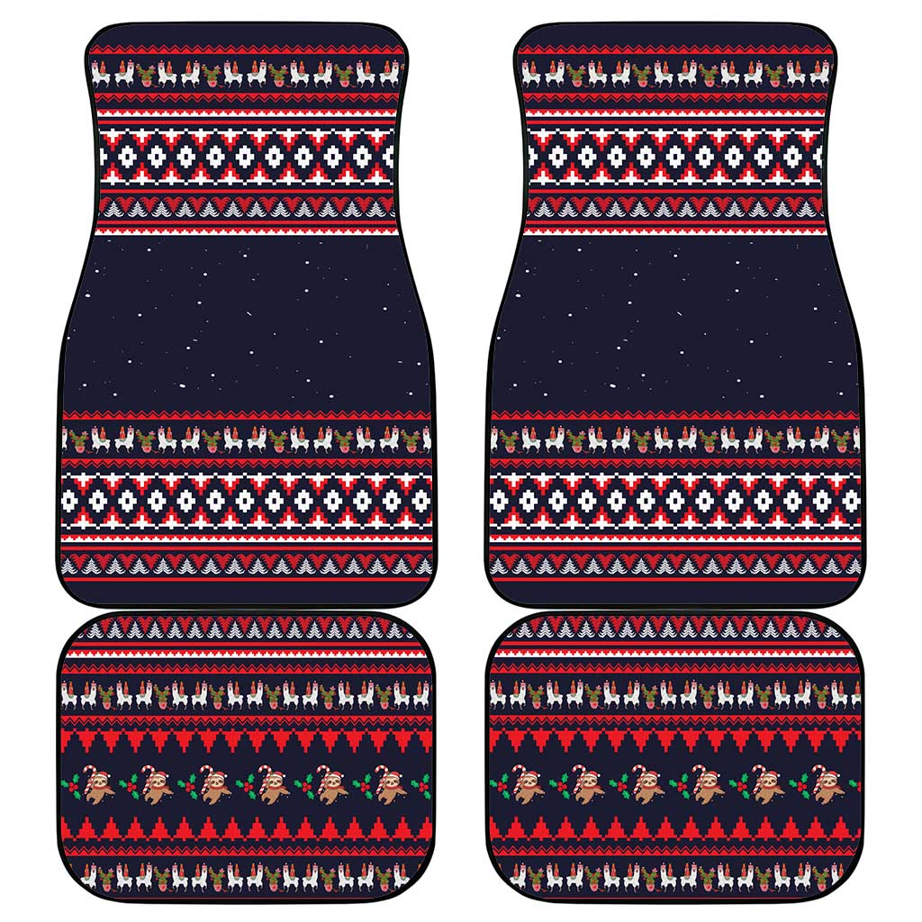 Llama and Snowman Car Mats with Gifts and Nordic Pattern - Wonder Print Shop