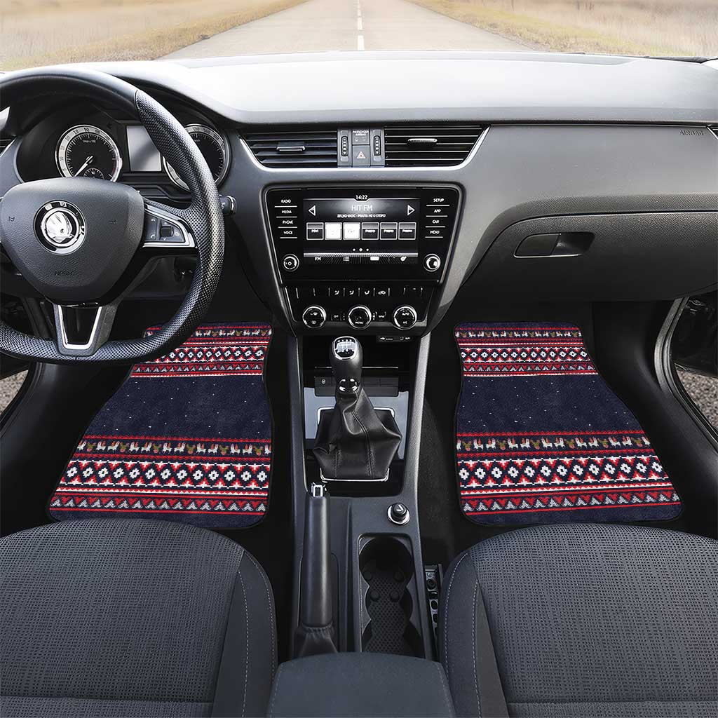 Llama and Snowman Car Mats with Gifts and Nordic Pattern - Wonder Print Shop