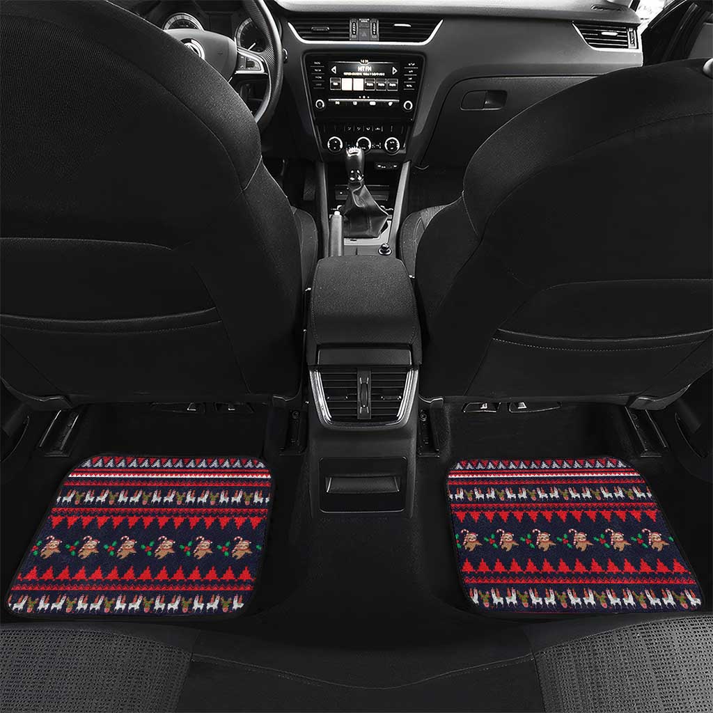Llama and Snowman Car Mats with Gifts and Nordic Pattern - Wonder Print Shop