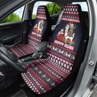 Llama and Snowman Car Seat Cover with Gifts and Nordic Pattern - Wonder Print Shop