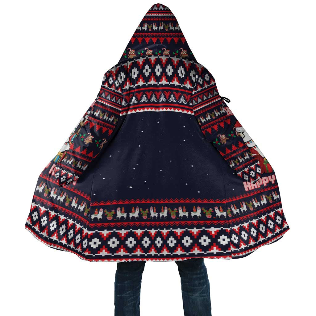 Llama and Snowman Cloak with Gifts and Nordic Pattern - Wonder Print Shop