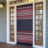 Llama and Snowman Door Cover with Gifts and Nordic Pattern - Wonder Print Shop