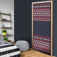 Llama and Snowman Door Cover with Gifts and Nordic Pattern - Wonder Print Shop