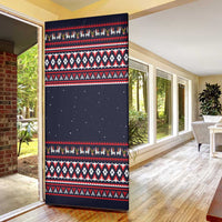 Llama and Snowman Door Cover with Gifts and Nordic Pattern - Wonder Print Shop