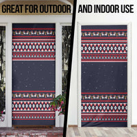 Llama and Snowman Door Cover with Gifts and Nordic Pattern - Wonder Print Shop