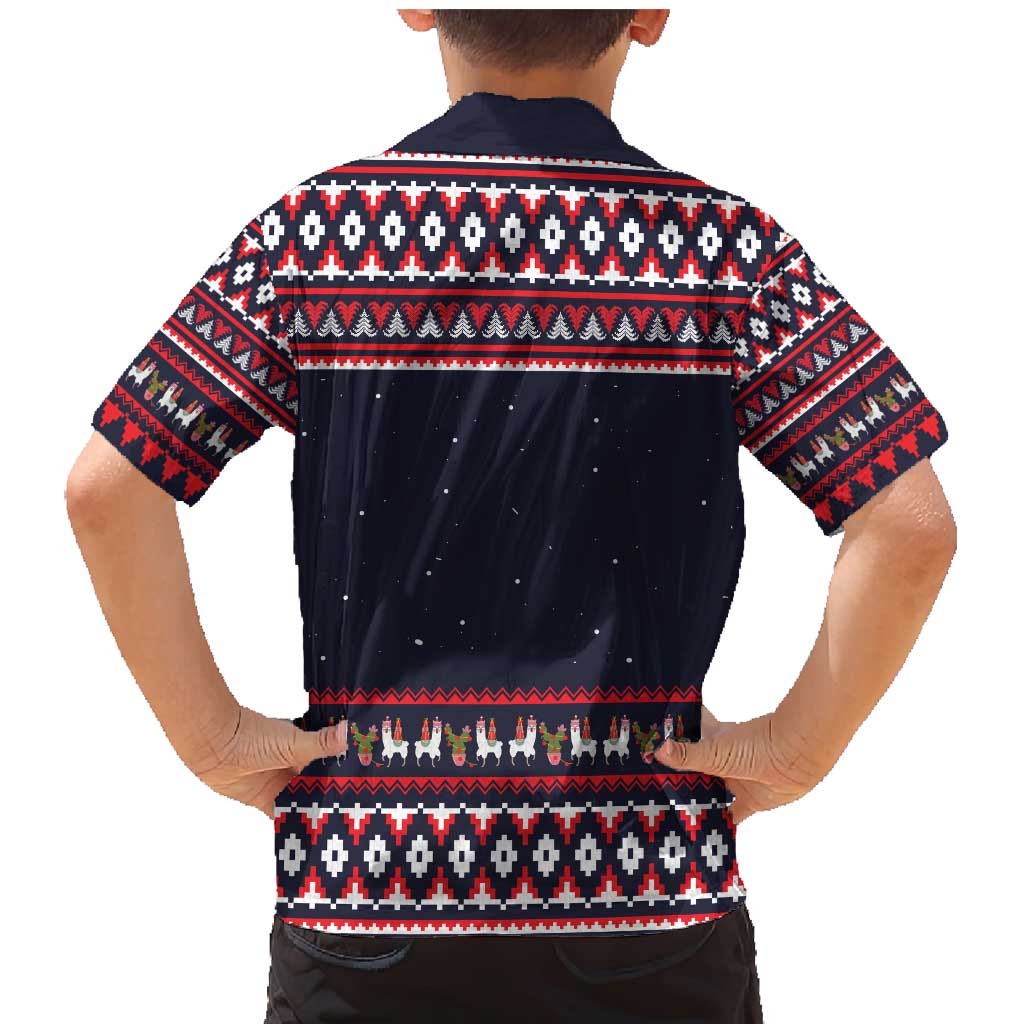 Llama and Snowman Family Matching Mermaid Dress and Hawaiian Shirt with Gifts and Nordic Pattern - Wonder Print Shop