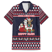 Llama and Snowman Family Matching Short Sleeve Bodycon Dress and Hawaiian Shirt with Gifts and Nordic Pattern - Wonder Print Shop