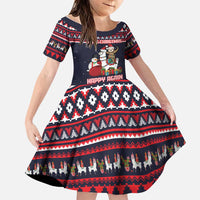 Llama and Snowman Family Matching Tank Maxi Dress and Hawaiian Shirt with Gifts and Nordic Pattern - Wonder Print Shop