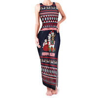 Llama and Snowman Family Matching Tank Maxi Dress and Hawaiian Shirt with Gifts and Nordic Pattern - Wonder Print Shop