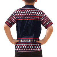 Llama and Snowman Hawaiian Shirt with Gifts and Nordic Pattern - Wonder Print Shop