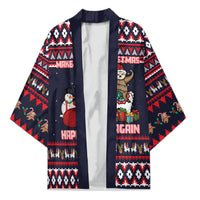 Llama and Snowman Kimono with Gifts and Nordic Pattern - Wonder Print Shop
