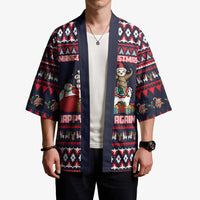 Llama and Snowman Kimono with Gifts and Nordic Pattern - Wonder Print Shop