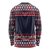 Llama and Snowman Long Sleeve Shirt with Gifts and Nordic Pattern - Wonder Print Shop