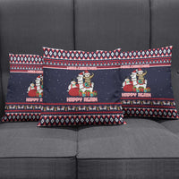 Llama and Snowman Pillow Cover with Gifts and Nordic Pattern - Wonder Print Shop