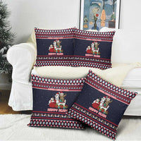 Llama and Snowman Pillow Cover with Gifts and Nordic Pattern - Wonder Print Shop