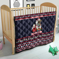 Llama and Snowman Quilt with Gifts and Nordic Pattern - Wonder Print Shop
