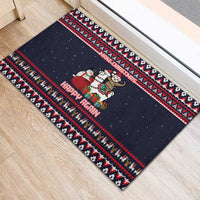 Llama and Snowman Rubber Doormat with Gifts and Nordic Pattern - Wonder Print Shop