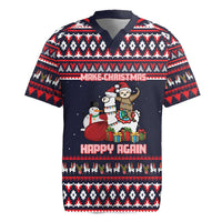 Llama and Snowman Rugby Jersey with Gifts and Nordic Pattern - Wonder Print Shop