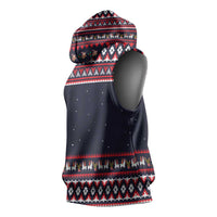 Llama and Snowman Sleeveless Hoodie with Gifts and Nordic Pattern - Wonder Print Shop