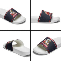 Llama and Snowman Slide Sandals with Gifts and Nordic Pattern - Wonder Print Shop