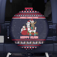 Llama and Snowman Spare Tire Cover with Gifts and Nordic Pattern - Wonder Print Shop