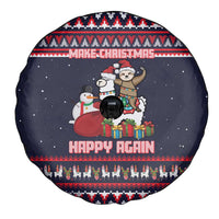 Llama and Snowman Spare Tire Cover with Gifts and Nordic Pattern - Wonder Print Shop