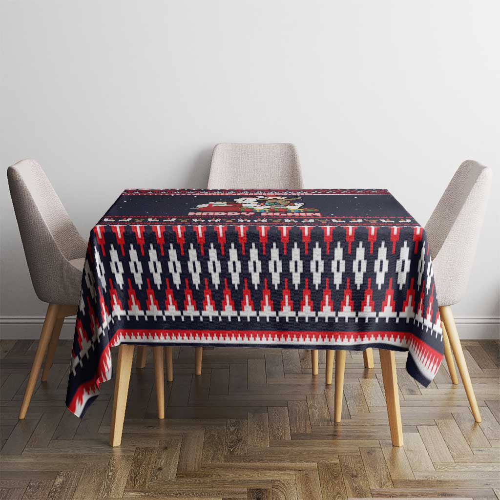 Llama and Snowman Tablecloth with Gifts and Nordic Pattern - Wonder Print Shop