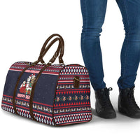 Llama and Snowman Travel Bag with Gifts and Nordic Pattern - Wonder Print Shop