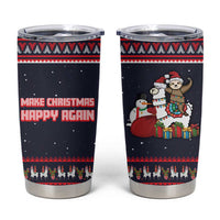 Llama and Snowman Tumbler Cup with Gifts and Nordic Pattern - Wonder Print Shop