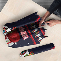 Llama and Snowman Umbrella with Gifts and Nordic Pattern - Wonder Print Shop