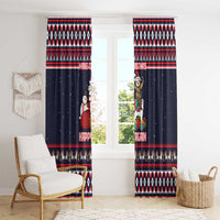 Llama and Snowman Window Curtain with Gifts and Nordic Pattern - Wonder Print Shop