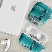 Striped Bass Fishing AirPods Case with Underwater Ocean Scene and Teal Water Pattern - Wonder Print Shop