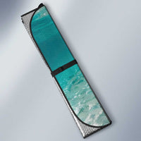 Striped Bass Fishing Auto Sun Shade with Underwater Ocean Scene and Teal Water Pattern - Wonder Print Shop