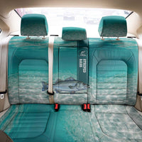 Striped Bass Fishing Back Car Seat Cover with Underwater Ocean Scene and Teal Water Pattern - Wonder Print Shop