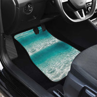 Striped Bass Fishing Car Mats with Underwater Ocean Scene and Teal Water Pattern - Wonder Print Shop