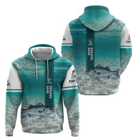 Striped Bass Fishing Hoodie with Underwater Ocean Scene and Teal Water Pattern - Wonder Print Shop