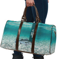 Striped Bass Fishing Travel Bag with Underwater Ocean Scene and Teal Water Pattern - Wonder Print Shop