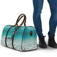 Striped Bass Fishing Travel Bag with Underwater Ocean Scene and Teal Water Pattern - Wonder Print Shop