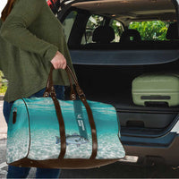 Striped Bass Fishing Travel Bag with Underwater Ocean Scene and Teal Water Pattern - Wonder Print Shop
