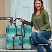 Striped Bass Fishing Travel Bag with Underwater Ocean Scene and Teal Water Pattern - Wonder Print Shop
