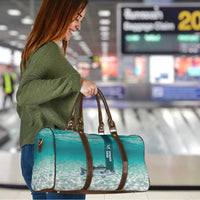 Striped Bass Fishing Travel Bag with Underwater Ocean Scene and Teal Water Pattern - Wonder Print Shop