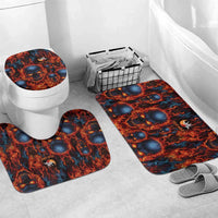 Custom Flaming Skull Bowling Bathroom Set with Fiery Pins and Intense Red Blue Flame Pattern - Wonder Print Shop