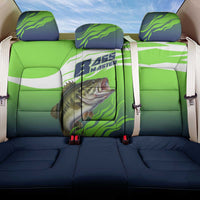 Bass Master Fishing Back Car Seat Cover with Jumping Largemouth Bass and Green Wave Pattern - Wonder Print Shop