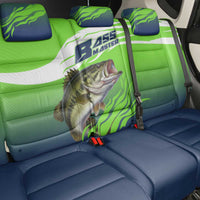 Bass Master Fishing Back Car Seat Cover with Jumping Largemouth Bass and Green Wave Pattern - Wonder Print Shop