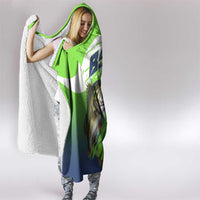 Bass Master Fishing Hooded Blanket with Jumping Largemouth Bass and Green Wave Pattern - Wonder Print Shop