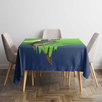 Bass Master Fishing Tablecloth with Jumping Largemouth Bass and Green Wave Pattern - Wonder Print Shop