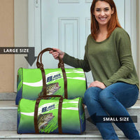 Bass Master Fishing Travel Bag with Jumping Largemouth Bass and Green Wave Pattern - Wonder Print Shop