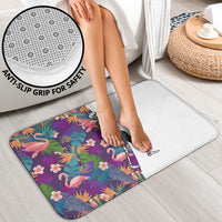 Skeleton Golfer Bathroom Set with Tropical Flamingo Leaves Pattern and Colorful Floral Background - Wonder Print Shop
