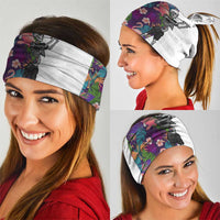 Skeleton Golfer Neck Gaiter with Tropical Flamingo Leaves Pattern and Colorful Floral Background - Wonder Print Shop
